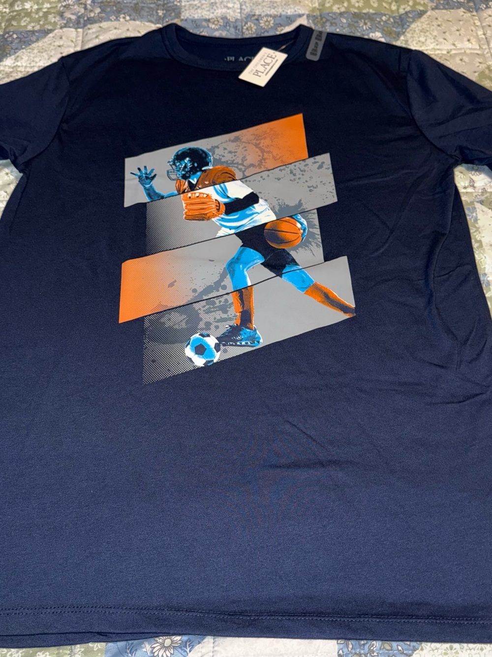 The Children’s Place Boys Size XL 14 New NWT Navy Blue Sports Shirt